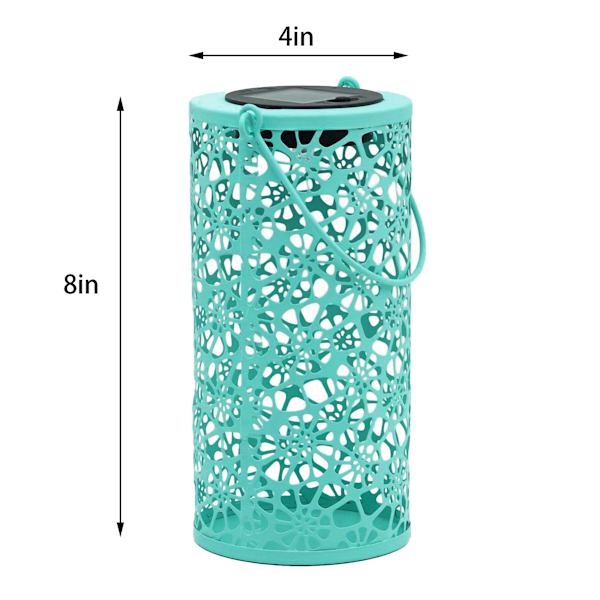 Blue Metal Solar Outdoor Lantern, 8"