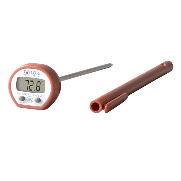 Taylor Digital Instant Read Pocket Thermometer, Red