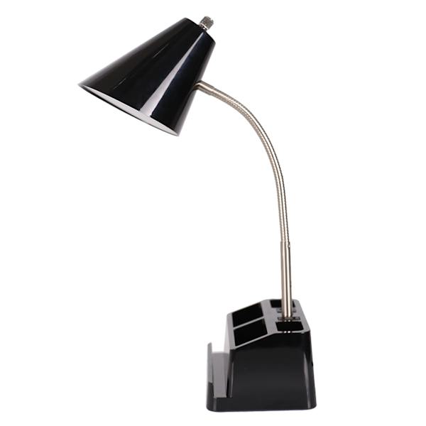 Black Task Organizer Lamp, 16"