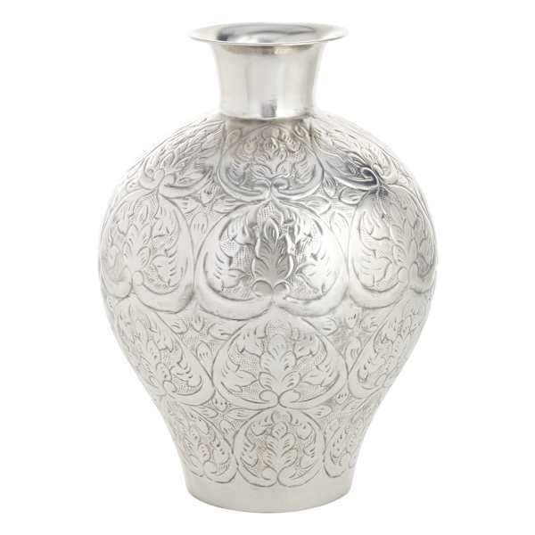 Found & Fable Silver Metal Floral Vase, 20"