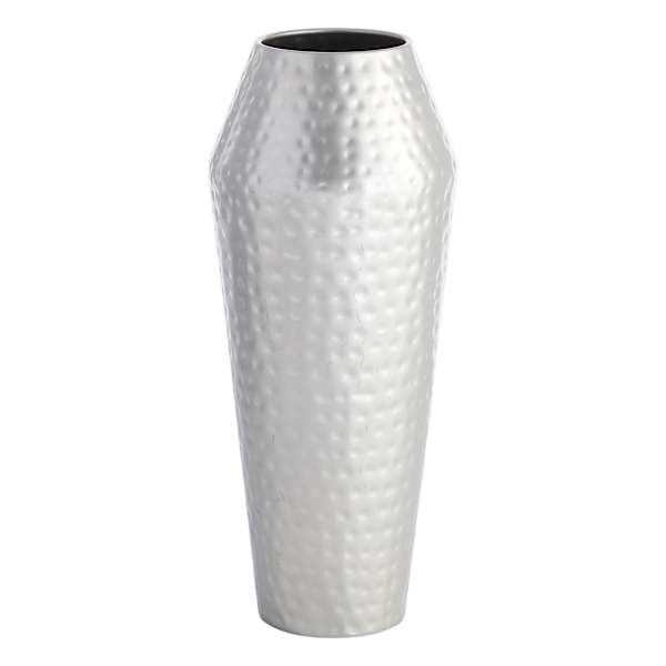 Silver Hammered Metal Vase, 19"