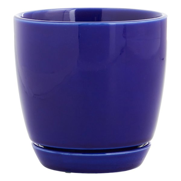 Indoor Elsie Blue Stoneware Ceramic Pot, Small