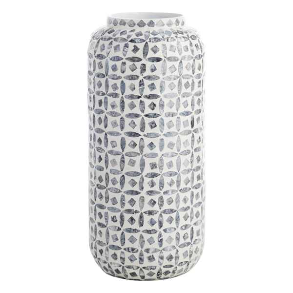 Tracey Boyd Grey Bamboo Capiz Bouquet Vase, 19"