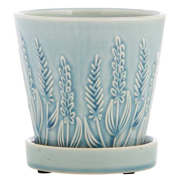 Indoor Floral Ceramic Pot, Small
