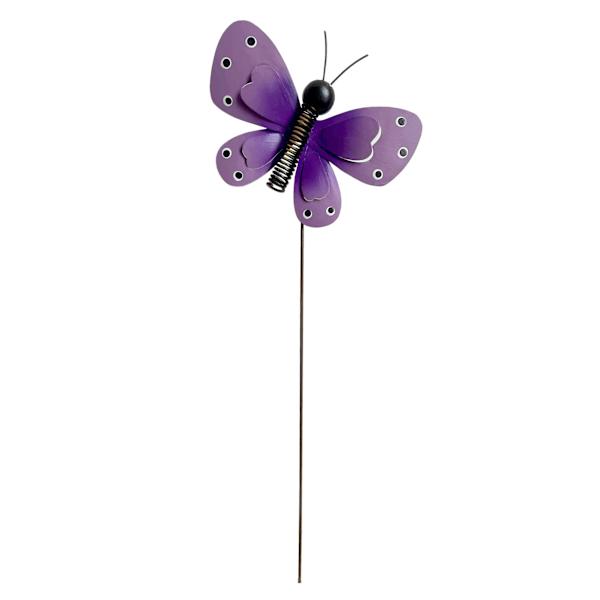 Purple Butterfly Yard Pick, 5.5"