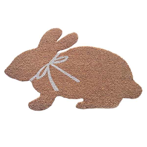 Honeybloom Easter Bunny Shaped Coir Mat, 18x30
