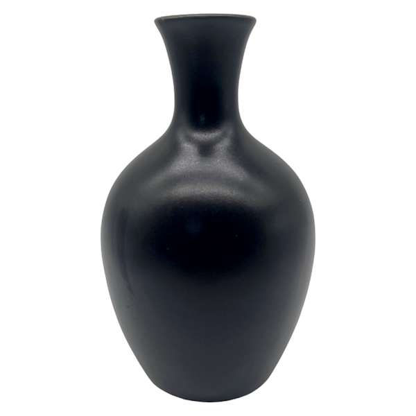 Matte Black Ceramic Vase, 8"