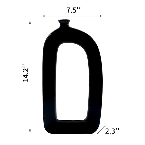 Riley Black Open Vase, 14"