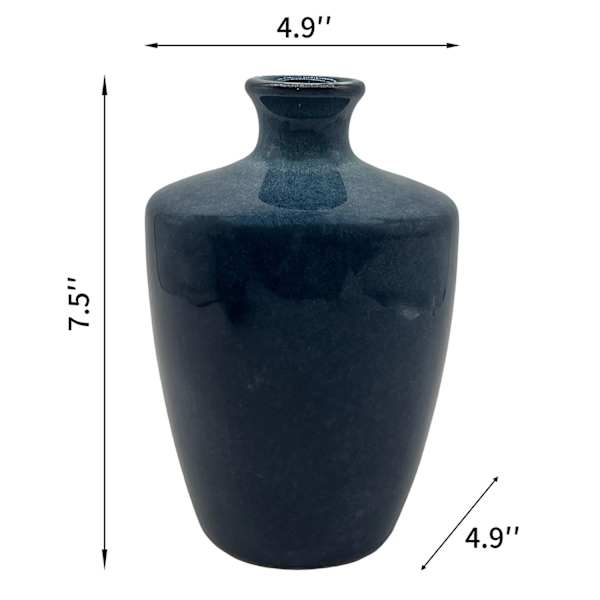 Honeybloom Blue Ceramic Vase, 7"
