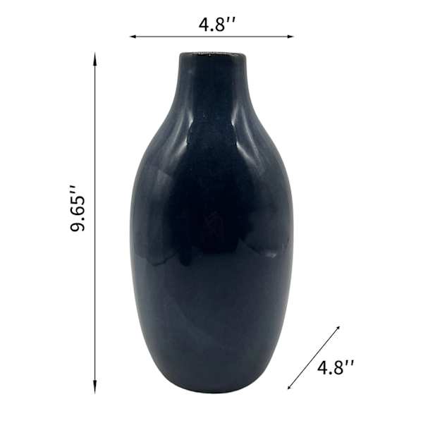 Honeybloom Blue Ceramic Vase, 7"