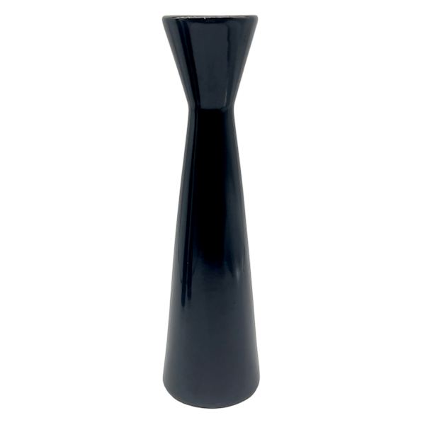 Black Ceramic Candle Holder, 12"