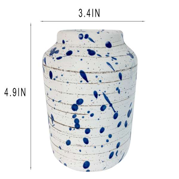 Ty Pennington Blue Speckled Ceramic Vase, 5"