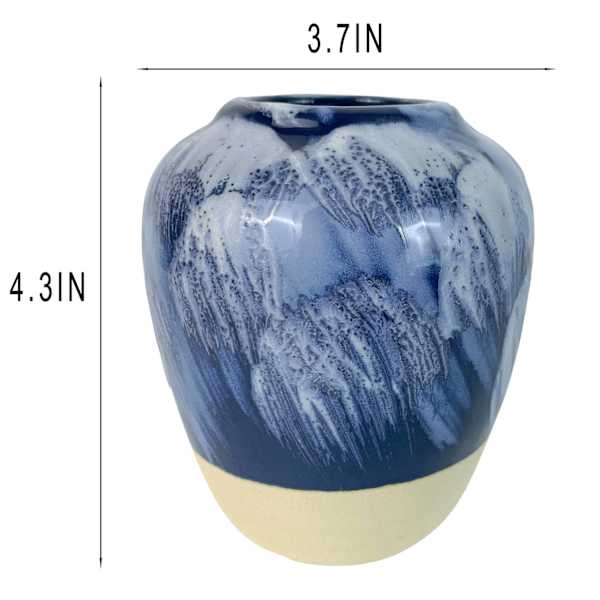 Ty Pennington Blue Ceramic Vase, 4"