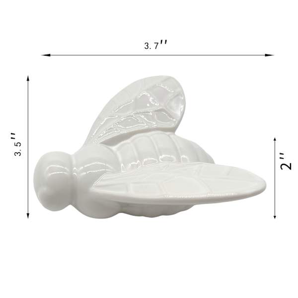Honeybloom White Ceramic Bee, 3.7"