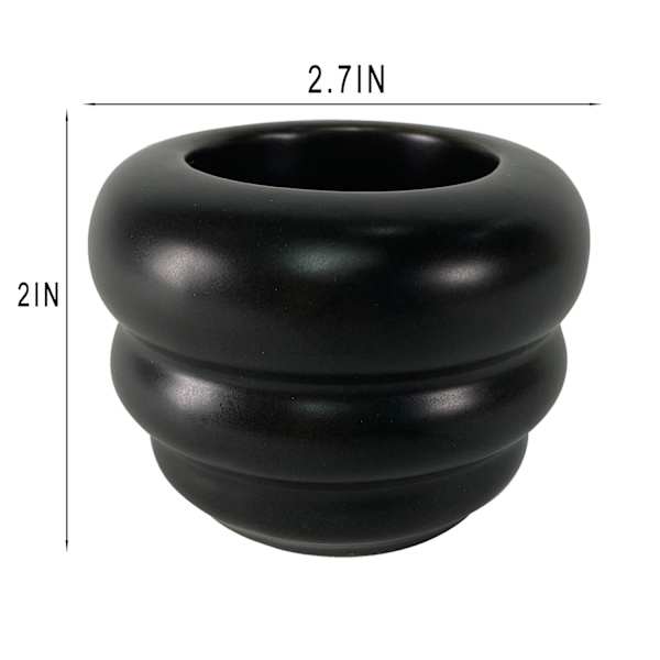3X2H Black Ceramic Votive Holder
