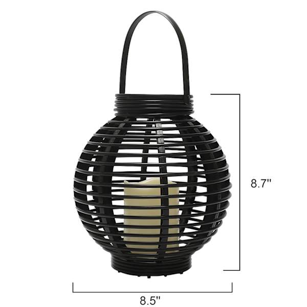 Found & Fable Black LED Outdoor Lantern with Timer, Small
