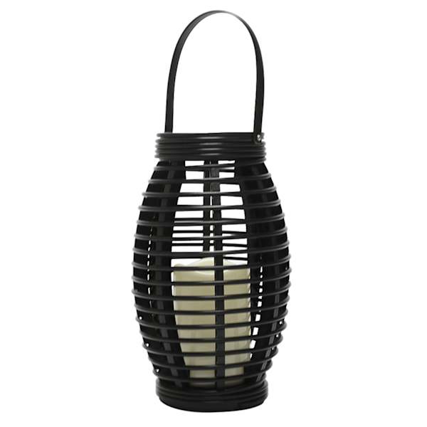 Found & Fable Black LED Outdoor Lantern with Timer, Medium