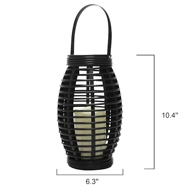 Found & Fable Black LED Outdoor Lantern with Timer, Medium