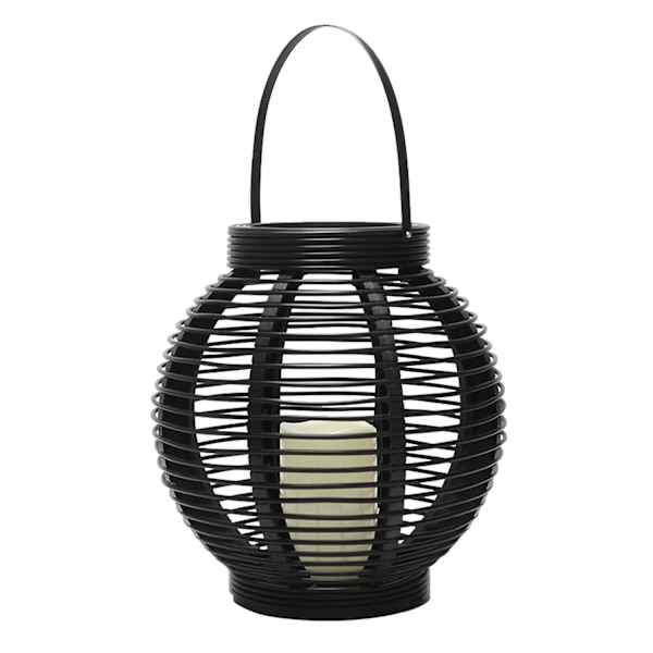 Found & Fable Black LED Outdoor Lantern with Timer, Large