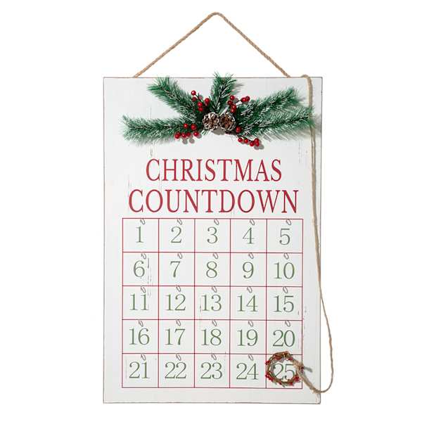 Homespun Holiday Wooden Christmas Countdown Wall Decor, 16x24