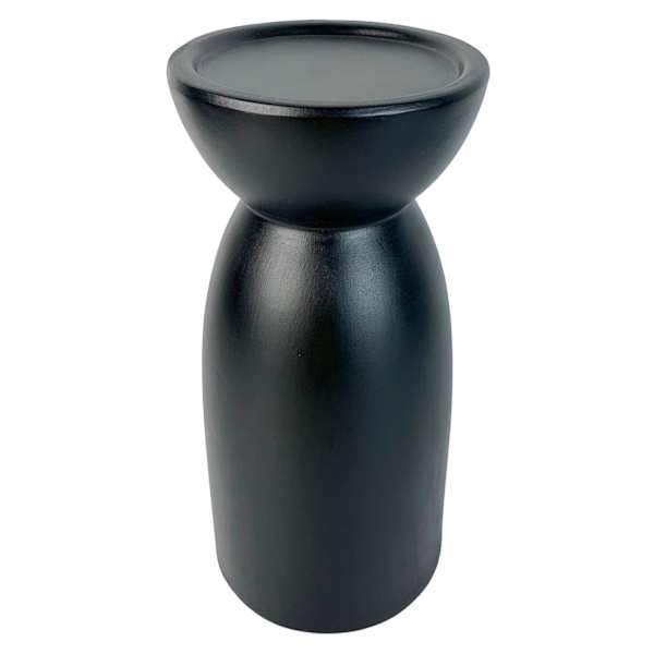 Crosby St. Black Ceramic Candle Holder, 5x10