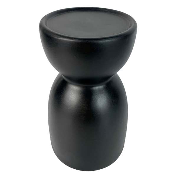 Crosby St. Black Ceramic Candle Holder, 5x8