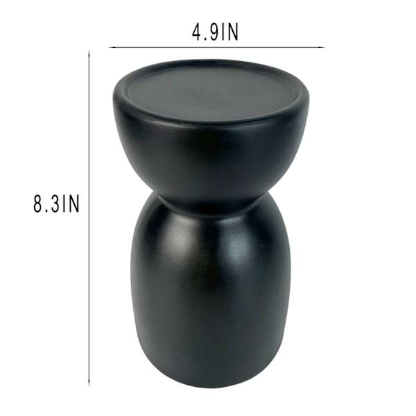 Crosby St. Black Ceramic Candle Holder, 5x8