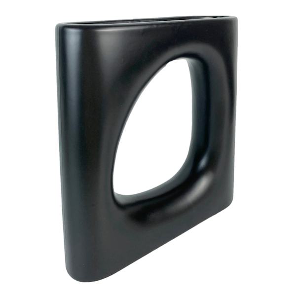 Crosby St. Black Open Ceramic Vase, 10"