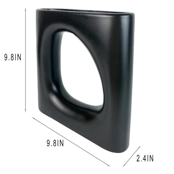Crosby St. Black Open Ceramic Vase, 10"