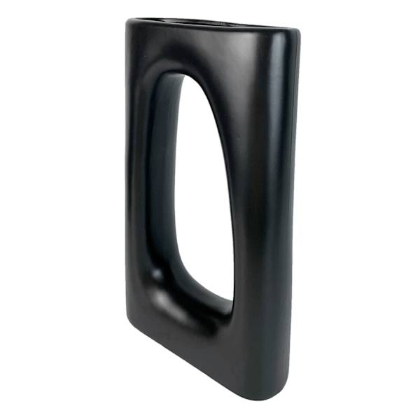 Black Ceramic Vase, 14"