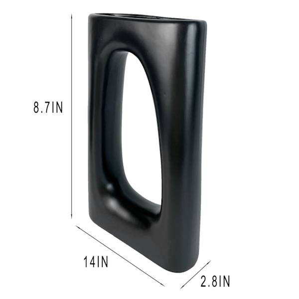 Black Ceramic Vase, 14"