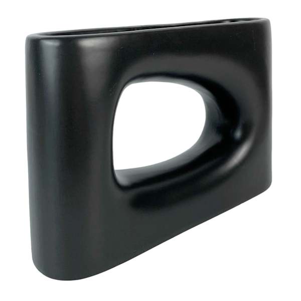 Black Ceramic Vase, 6"