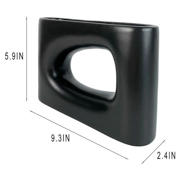 Black Ceramic Vase, 6"