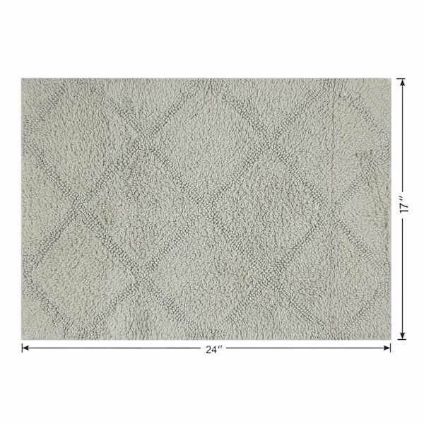 2-Piece Light Grey Diamond Design Bath Rug Set