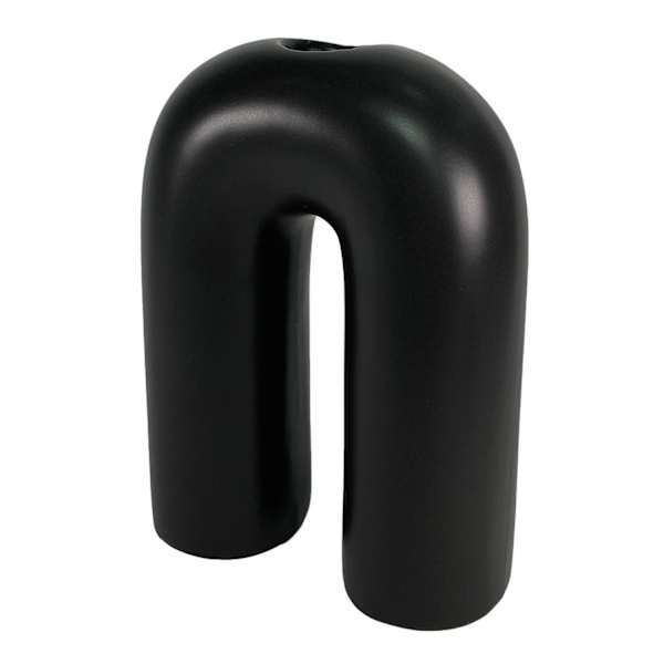 Crosby St. Black Ceramic Candle Holder, 4x5