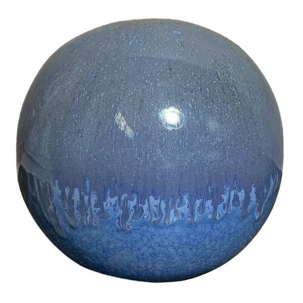 Ty Pennington Blue Reactive Glaze Ceramic Sphere, 4.5"