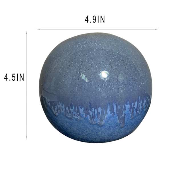 Ty Pennington Blue Reactive Glaze Ceramic Sphere, 4.5"