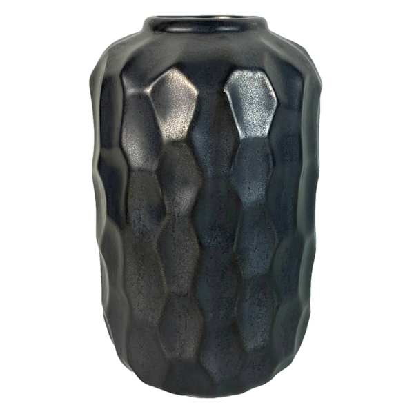 Tracey Boyd Metallic Pewter Ceramic Vase, 10"