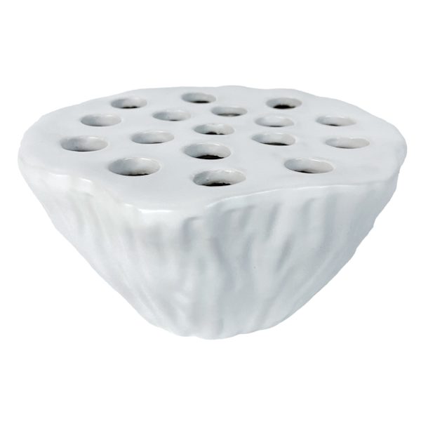 Found & Fable White Lotus Ceramic Vase, 3"