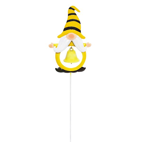 Yellow Gnome with Bell Yard Pick, 21"