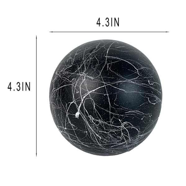 Black Faux Marble Orb, 4"