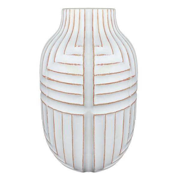 Tracey Boyd White Ceramic Vase, 12.8"