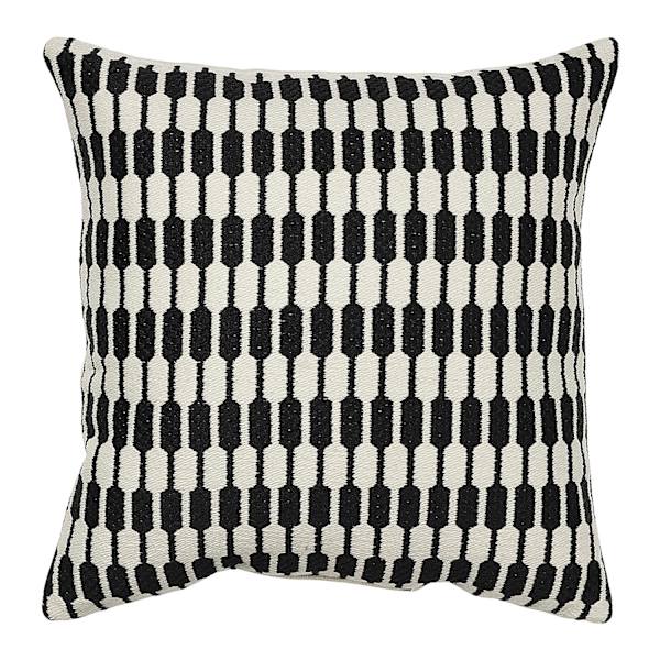 Crosby St. Black & White Broken Stripe Square Outdoor Throw Pillow, 18"