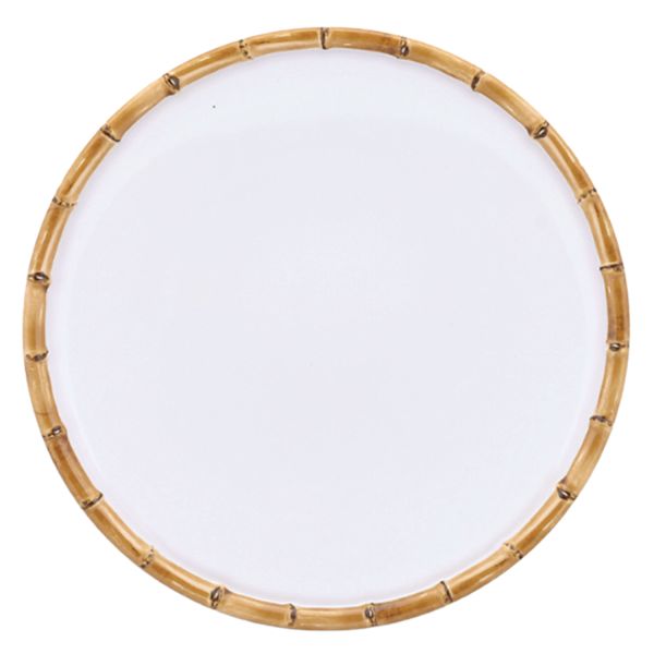 Bamboo Rim Melamine Dinner Plate, 11"
