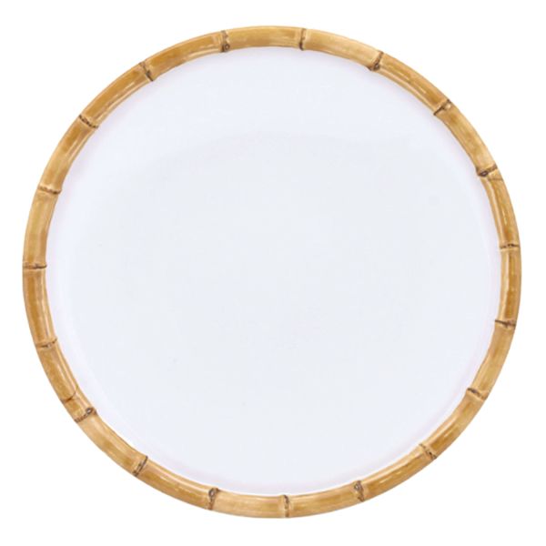 Bamboo Rim Melamine Salad Plate, 9"