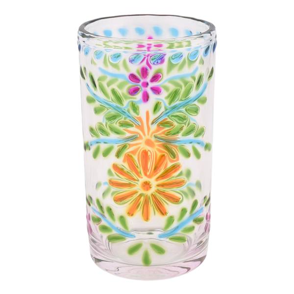 Acrylic Multicolor Embossed Clear Highball Glass