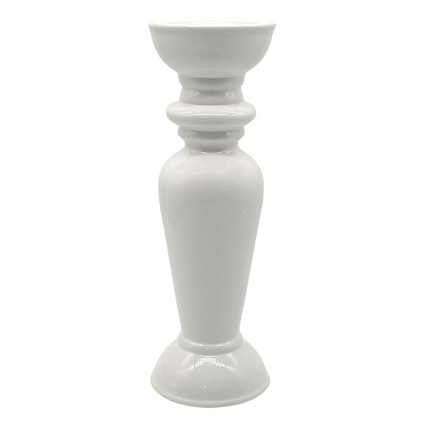 White Dual Candleholder, 12"