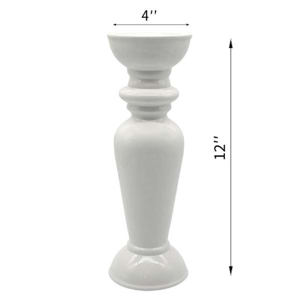 White Dual Candleholder, 12"