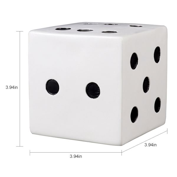 White Wood Dice, 4"