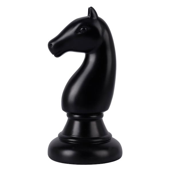 Black Resin Knight Chess Piece, 8"